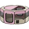PawHut Recinto Pieghevole per Cani e Gatti, Recinto Portatile per Piccoli Animali Impermeabile in Tessuto Oxford Ø120x58cm Rosa | Aosom Italy