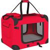 PawHut Trasportino per Cani Pieghevole 60x41,5x41 cm con Finestre in Rete Cuscino Morbido e 2 Maniglie per Cani Miniatura e Gatti Rosso | Aosom Italy
