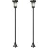Outsunny Lanterna Solare Set da 2 Lampada da Terra 180 cm Regolabile in Altezza con 2 Modalità di Luminosità Sensore di Luce Interruttore, IP44 | Aosom Italy