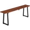 Outsunny Panca da Giardino in Legno Senza Schienale, Gambe Trapezoidali in Acciaio, 2 Posti Effetto Legno, 150x28x48cm, Carbonizzato | Aosom Italy