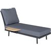 Outsunny Sdraio da Giardino con Cuscini Lavabili in Olefina e Ripiano Laterale, Telaio in Metallo, 58x137x75cm, Grigio | Aosom Italy