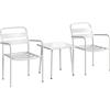 Outsunny Set Bistrò 3 pezzi: tavolino in vetro e 2 sedie, arredo esterno bianco. | Aosom Italy