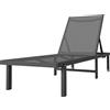 Outsunny Lettino Prendisole da Giardino con Ruote Reclinabile a 4 Posizioni e Textilene 530g/m² Grigio Scuro | Aosom Italy