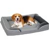 PawHut Letto per Cani Taglia Media Letto per Gatti con Base Antiscivolo Fodera Rimovibile e Lavabile 91,5x68,5x16,5 cm Grigio | Aosom Italy