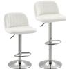 HOMCOM Set di 2 Sgabelli da Bar Alti con Altezza Regolabile Sedile Girevole 43x45x81-101 cm Crema | Aosom Italy