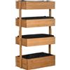Outsunny Fioriera in Legno a 4 Livelli Fioriera Rialzata Esterna con Fori di Drenaggio 80x45x142 cm Arancione | Aosom Italy