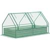 Outsunny Fioriera Esterna Grande con Mini Serra con Base Aperta per Patio Terrazza Balcone 185x95x92 cm Grigio e Verde | Aosom Italy