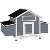 PawHut Pollaio Casetta per Galline con Tetto Apribile 150x100x96.5 cm Grigio | Aosom Italy