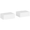HOMCOM Set di 2 Comodini Sospesi con 1 Cassetto Montati a Parete Stile Moderno per Camera da Letto 40x30x15 cm Bianco | Aosom Italy