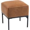 HOMCOM Poggiapiedi Salotto Pouf Basso Rivestito in PU con Gambe in Acciaio Imbottitura Spessa Ottoman per Divano Marrone | Aosom Italy