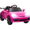 AIYAPLAY Auto Elettrica per Bambini Polizia con Telecomando Doppio Motore Sirena Rotelle di Supporto Musica e Fari Rosa | Aosom Italy