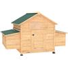 PawHut Pollaio in Legno Casetta Galline Tetto Impermeabile 150x100x96.5cm Giallo | Aosom Italy
