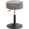HOMCOM Sgabello da Bar con Ripostiglio Altezza Regolabile Sgabello da Cucina Rotondo Girevole Rivestimento in Ciniglia Grigio | Aosom Italy
