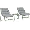 Outsunny Set da Giardino 3 Pezzi con 2 Poltrone Lounge, Tavolino e Cuscini per Esterno Patio Balcone Grigio Chiaro | Aosom Italy