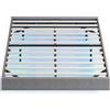 HOMCOM Rete 140x190 cm con Luci LED Struttura Letto Rivestimento in Lino Doghe in Legno Facile da Montare Grigio | Aosom Italy