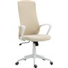 Vinsetto Sedia da Ufficio Girevole Altezza Regolabile con Braccioli Funzione Basculante Schienale Alto 62x56x110-119,5cm Beige | Aosom Italy