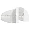 Outsunny Serra a Tunnel 6x3x2 m con Porta a Cerniera 12 Finestre con Zanzariera e Struttura in Acciaio Zincato Bianco | Aosom Italy