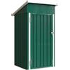 Outsunny Casetta da Giardino Esterna Metallica 0,74 m² 107,5x91x185 cm con Tetto Inclinato Porta con Serratura Ventilazioni Verde | Aosom Italy