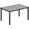 Outsunny Tavolo da Pranzo da Giardino per 6 Persone con Piano a Doghe Struttura in Acciaio 140x90x74 cm Grigio | Aosom Italy