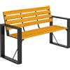 Outsunny Panca da Giardino 2 Posti Impermeabile Panca in Legno con Design a Doghe e Braccioli, Panca fino a 240 kg Legno naturale | Aosom Italy