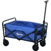 Outsunny Carrello da Giardino 62L Pieghevole con Maniglia Regolabile, in Metallo e Tessuto Oxford, 76x48x86 cm, Blu | Aosom Italy