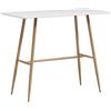 HOMCOM Tavolo alto rettangolare per 4 persone con gambe in acciaio effetto legno, facile da montare, 120 x 60 x 98 cm Bianco | Aosom Italy