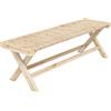 Outsunny Panca da Giardino in Legno Massello, Panca con Seduta a Doghe Effetto Legno, 140 x 40 x 43 cm, Legno Naturale | Aosom Italy