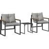 Outsunny Set bistro per 2 persone, set bistro da giardino 3 pezzi con telaio in metallo e imbottiture spesse | Aosom Italy