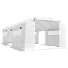 Outsunny Serra a Tunnel 6x3x2 m con 3 Porte Avvolgibili 6 Finestre con Rete e Struttura in Acciaio Zincato Bianco | Aosom Italy