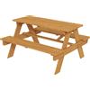 AIYAPLAY Set da giardino per bambini, tavolo da picnic con panche, struttura in legno massiccio, legno naturale | Aosom Italy
