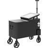 Outsunny Carrello Frigo 56L con Ruote Manico Regolabile Apribottiglie Raccoglitappi Scarico e Maniglia 75x35x120 cm Nero | Aosom Italy