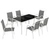 Outsunny Set da Giardino 7 Pezzi: Tavolo Rettangolare e 6 Sedie Impilabili | Aosom Italy