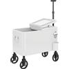 Outsunny Carrello Frigorifero 56L con Ruote Manico Regolabile Apribottiglie Raccoglitappi Drenaggio e Maniglia 75x35x120 cm Bianco | Aosom Italy