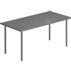 Outsunny Tavolo da giardino 165 x 80 cm per 6 persone, tavolo da pranzo con piano a doghe in metallo e telaio in acciaio, rettangolare | Aosom Italy