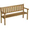 Outsunny Panca da Giardino 3 Posti Impermeabile in Legno con Schienale e Braccioli, Panca in Legno Portata 360 kg Teak | Aosom Italy