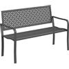 Outsunny Panca da giardino 2 posti in metallo resistente alle intemperie panca da esterno con schienale anti-ruggine, geometrica fino a 240 kg | Aosom Italy