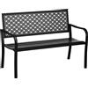 Outsunny Panchina in metallo, 2 posti, motivo floreale, resistente alle intemperie, 127 x 63 x 83 cm, Nero | Aosom Italy