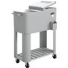 Outsunny Frigo Portatile 76L con Ruote, Ripiano e Apribottiglie, in Plastica, Metallo e Acciaio, 92x39x81 cm, Argento | Aosom Italy