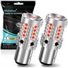 UPXSXT 2Pcs lampadine LED P21/5 W rosse, lampadina LED per luce di stop 1157 BAY15D 2057 2357 7528 12 V-24 V 27 SMD di ricambio per luce posteriore, luce diurna 300% super luminosa