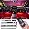 Speclux Luci interne per auto, Speclux 4 pezzi 72 LED Luce di striscia per auto aggiornata Bluetooth APP Kit di illuminazione RGB multi colore controllato (con caricabatteria per auto)