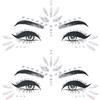 Rhsemi 2 tatuaggi temporanei con pietre preziose, colore bianco perlato, pietre scintillanti, trucco viso, Halloween, Natale, compleanno, trucco