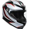 AGV CASCO INTEGRALE K6 E2205 MULTI FLASH MATT BLACK GREY RED AGV : Taglia Int - L