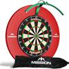 Mission Darts TOR100 Torus 100 | Bersaglio per freccette LED pieghevole portatile con sistema di illuminazione da viaggio (Verde metallizzato)