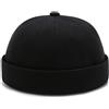 XYIYI Berretto in cotone Brimless Docker regolabile Street Casual berretto da matrosea, Nero , Taglia unica