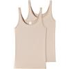 Schiesser 2pack Trägertop Intimo, Sabbia, 48 Donna