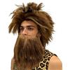 GYIOFAI Parrucca E Barba da Carnevale, Parrucca Marrone Barba Costume da Carnevale Capelli Ricci Finti da Mago per Carnevale, Halloween, Natale, Cosplay (Marrone)