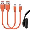 GEEKRIA Cavo di ricarica corto per cuffie USB, compatibile con JBL Endurance Peak, Live 400BT/500BT, Tune 500BT, cavo di ricarica di ricambio da USB a Micro-USB (30 cm, confezione da 2)