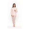 Gary Pigiama donna invernale collo serafino punto Milano Gary flanellato S50095CONF, ROSA