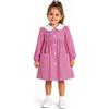 Ambrosino Grembiule asilo quadretti rosa bambina con abbottonatura centrale Ambrosino ricamo Ballerina R301, QUADRETTI ROSA