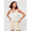Gisela Pigiama canotta top shorts donna Gisela 2/20016, BEIGE